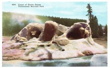 Cater Of Grotto Geyser Yellowstone National Park Wyoming WY Vintage Postcard
