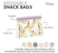 Thirty-One Reusable Snack Bag Small - Bananas - NEW 31 BNWT