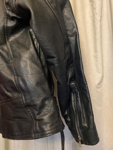 Vintage schwarze Lederjacke Biker Motorrad Jacke Rock And Roll - Bild 5 von 15