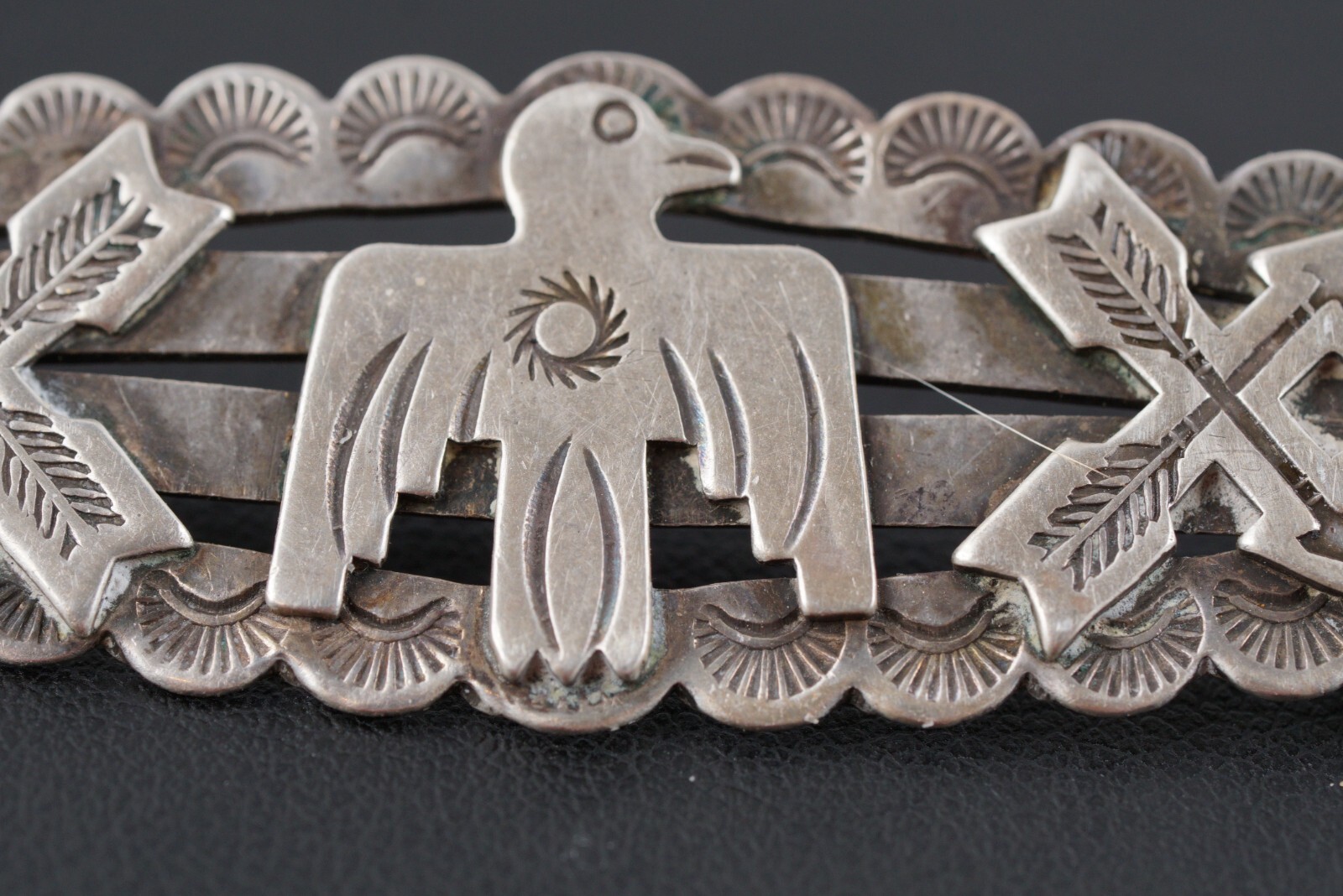 Native American Thunderbird Arrows Silver Metal B… - image 3