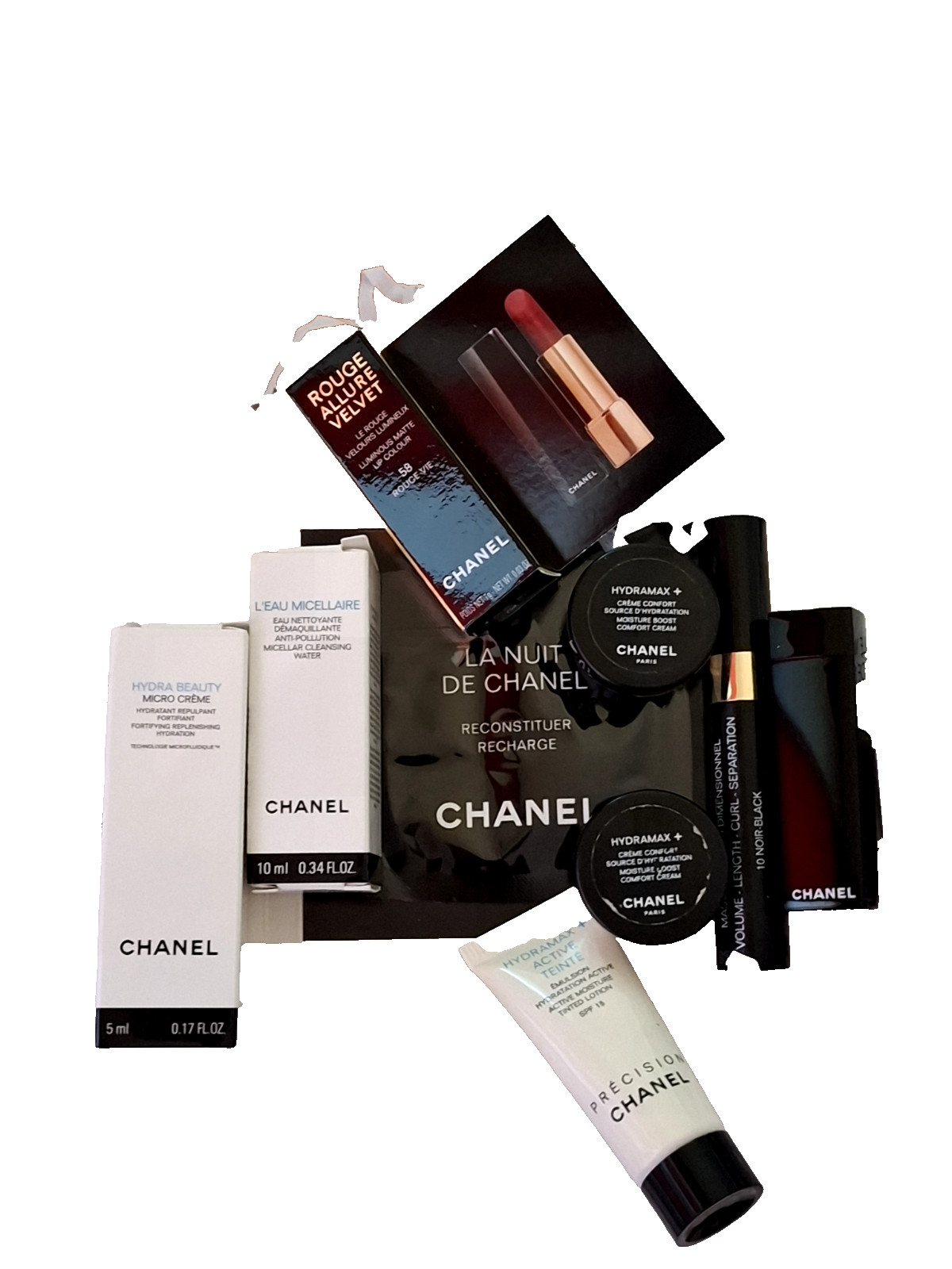 Chanel Travel Kit 10PZ: Hydramax, Camelia & Rouge Allure Beauty Set - 4