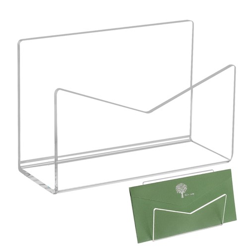 Acrylic Mail Holder Envelope Organizer Portable Desk Letter Rack Mail Sorter