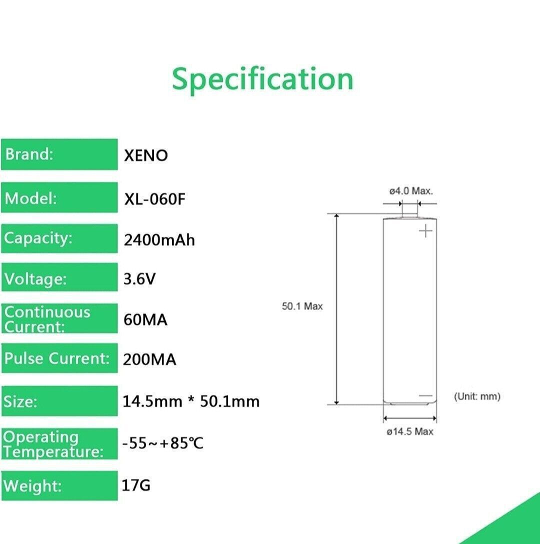 XENO Energy Xl060f AA 3.6v Lithium Battery 12 Batteries for sale online eBay