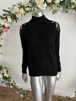 Joules Elise Damenpullover Größe 6 8 10 12 & 14 schwarz verziert Libelle NEU