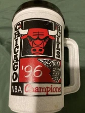 Vintage CHAMPIONS Chicago Bulls Collectors 1996 NBA Insulated Mug Betras