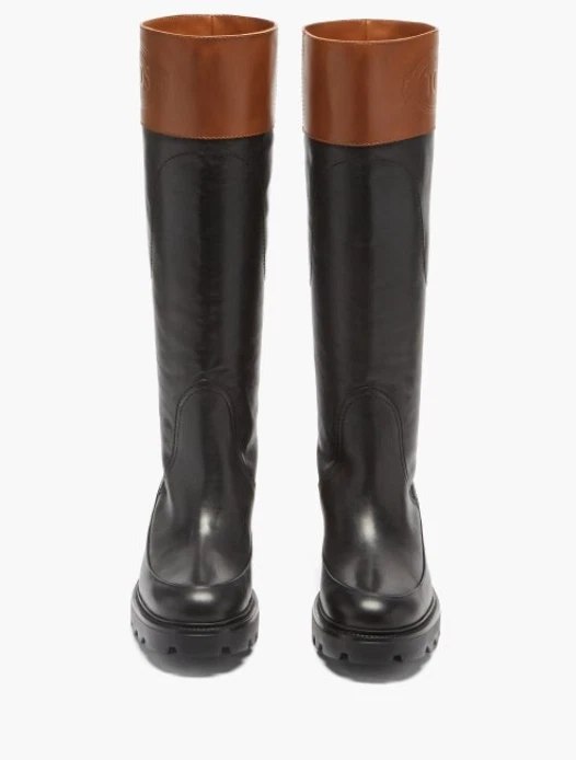 NUEVO EN CAJA CON BOLSA ANTIPOLVO Tod's Wagon 60mm Botas hasta la rodilla MARRÓN/NEGRO 7/7.5 Foto 2 de 3