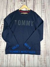 Tommy Hilfiger Mens Sz XLarge Crewneck Sweatshirt Navy Blue Logo Casual Pullover