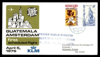Mayfairstamps Guatemala Flight 1976 Guatemala to Amsterdam KLM Cover cca_75917
