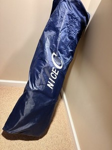 NICE C Foldable Camping Cot Blue w/ Carry Bag Adult 300 lb Capacity