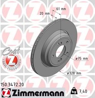 2X Zimmermann Bremsscheibe Coat Z 150.3472.20 FüR E39 E46 BMW 3Er 5Er CSL