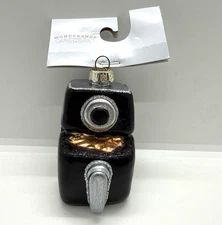 Target Wondershop Glass Air Fryer Christmas Tree Ornament Black New 2023