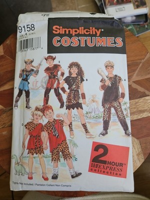 Simplicity 9158 Caveman Viking Costume Pattern CHILD Sz S M L UNCUT