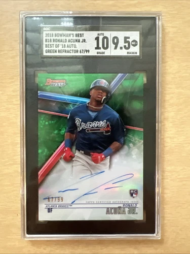 2018 Bowmans Best Ronald Acuna Green Refractor Auto SGC Gem Mint 9.5 /99