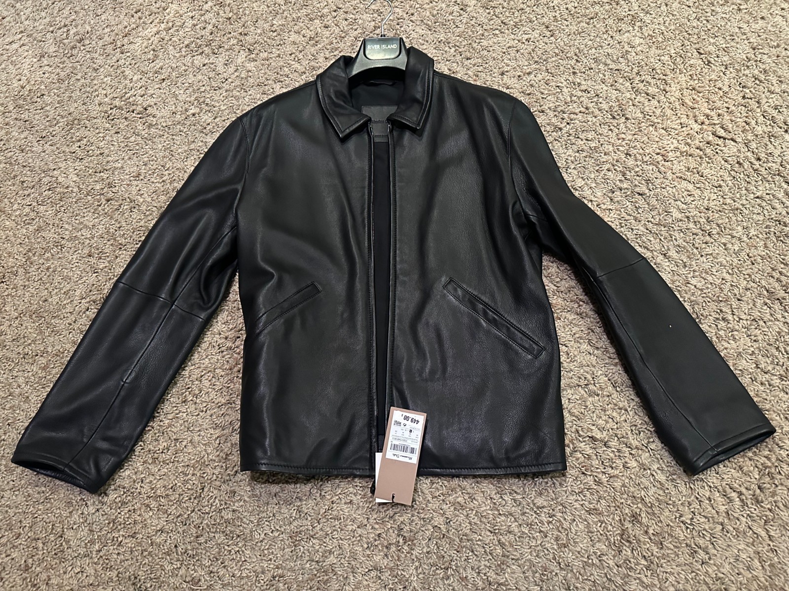 Massimo Dutti Black Nappa Leather Jacket - Size Medium - NEW/Unworn - SOLD OUT