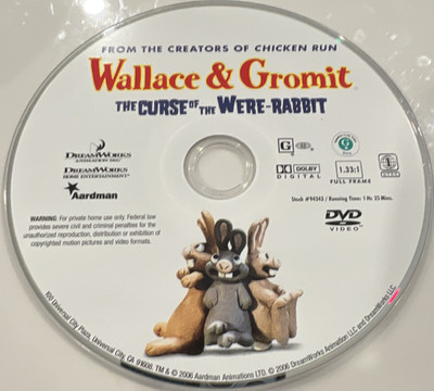 DreamWorks Wallace & Gromit: Curse of the Were-Rabbit DVD 2006 G Widescreen