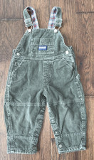 Vintage Oshkosh Olive Green Corduroy Overalls Boys Girls 18 Month Toddler