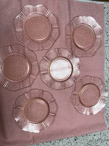 Macbeth Evans American Sweetheart Pink Depression Glass Dessert/ Bread Plates -6