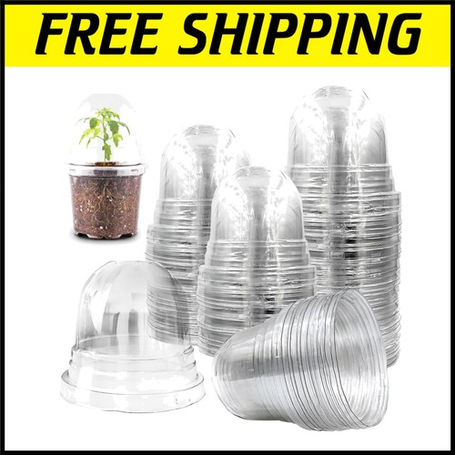 Durable Stackable Plant Domes for Seed Starting - 4 Inch Round Humidity Covers