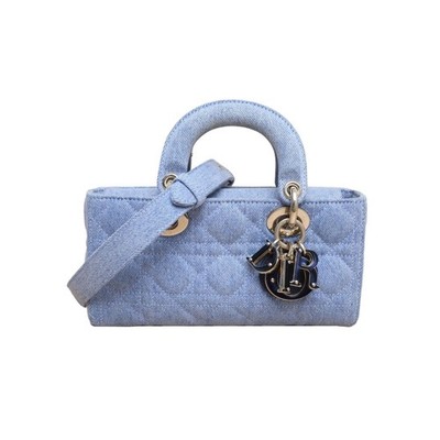 DIOR Lady D-Joy Horizontal Small 22cm Denim Blue Crossbody Bag | eBay