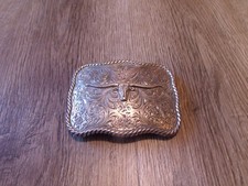 COLLECTIBLE MEN'S LONGHORN STEER WESTERN BELT BUCKLE