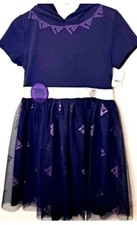 Disney Black Panther Marvel Youth Girls Dress . Sizes . New . Navy . HOOD