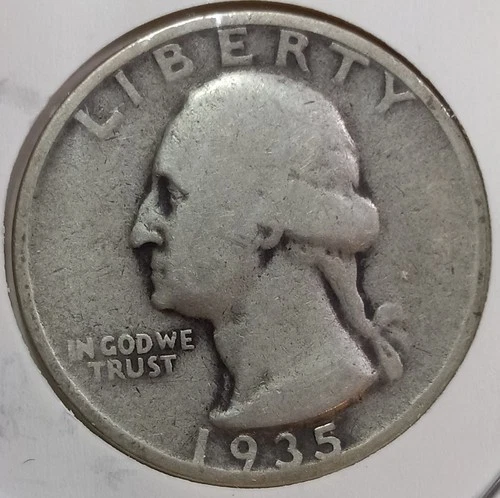 1935-P WASHINGTON 90% SILVER QUARTER (Good Details)