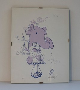 Rare Arlyn Pillay Art Print 8 /350 Elephant Girl Signed Framed 8.5in x 11in