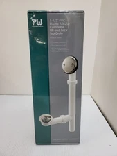 Plumb Works 679-8420 1 ½” PVC Complete Lift & Lock Tub Drain - Nickel Finish