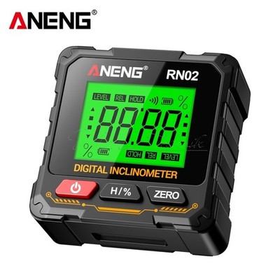 ANENG Magnetic Digital Level Box LCD 360° Angle Finder Protractor Rechargeable