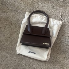 Jacquemus le Chiquito Moyen Brown Leather Bag Authentic With Dust Bag And Strap