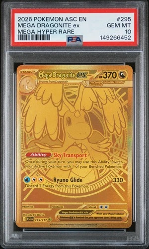 2026 MEGA DRAGONITE EX 295 HYPER RARE ASC EN-ASCENDED HEROES POKEMON PSA 10