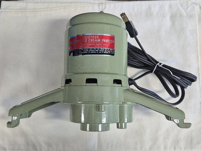 HOSTESS Mfg by White Mountain ELECTRIC 4&6E Ice Cream Maker MOTOR USA Made