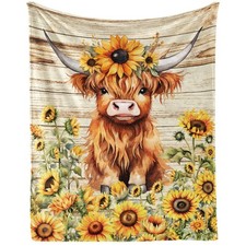 Highland Cow Blanket for Boys Girls, Cool Highland Cow Themed Design Printed ...