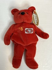 Salvino's Bammers Joe Montana Beanie Baby Style Bear 8" San Francisco 49ers