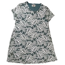 Show Me Your Mumu EM Mini Dress Womens Small Teal White Floral Lace Feminine