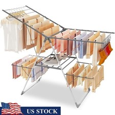 Large Adjustable Drying Rack Space Saving Foldable Indoor Outdoor Clothes Dryer