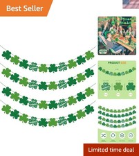 Reusable Shamrock Decorations Garland - Perfect for St. Patrick  s Day Events