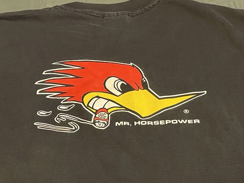 VTG Original Single Stitch Mr Horsepower Shirt Sz L Black Clay Smith Speed Shop - Picture 8 of 8