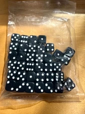 Gaming Wargame Black & White Dice Lot Unknown Manufacturer 36 Pack NEW!