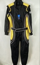 Geekhome Men's Black Yellow Racing Suit One-Piece SFI Rated 100% Cotton Sz S NWT