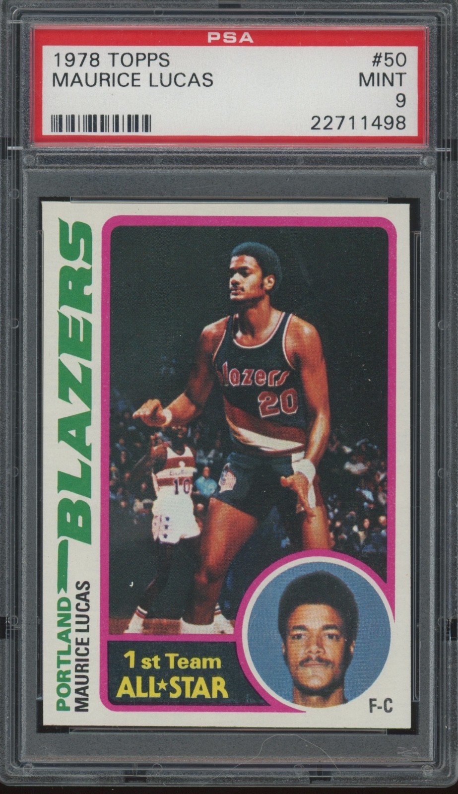 1978 Topps Basketball #50 Maurice Lucas Mint PSA 9