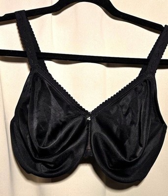 Wacoal Basic Beauty Underwire Full Coverage Sheer Mesh Bra 36 DDD Black