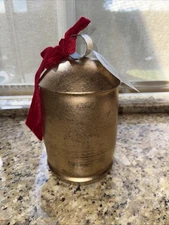 My Texas House Vintage Antique  Metal Cow Bells Wall Hanging  with Red ribbon