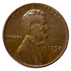 1954-D Wheat Penny US One Cent Small Coin Brown Lincoln L-On-Rim Error VG