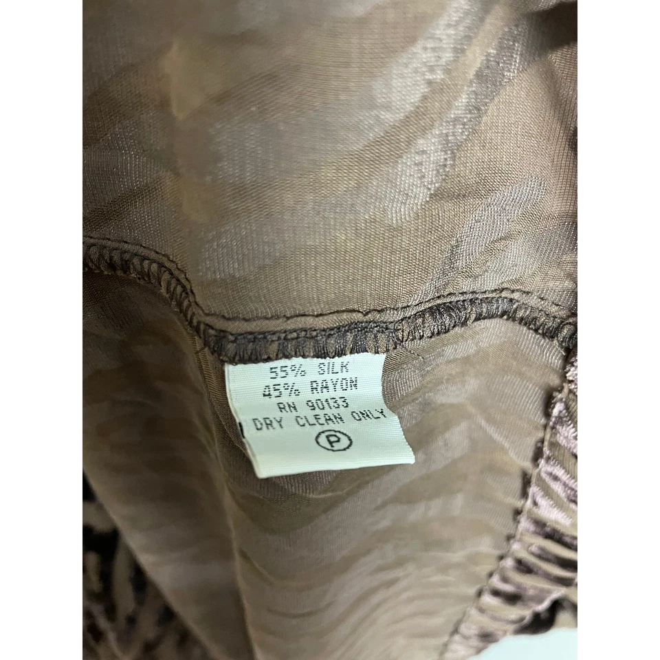 Cárdigan ligero Joan Rovers marrón chocolate estampado de cebra Burnout terciopelo XL Foto 3 de 4