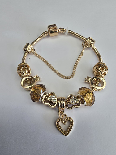 Gold echt europäisches Bettelarmband mit Charms - Bild 2 von 9