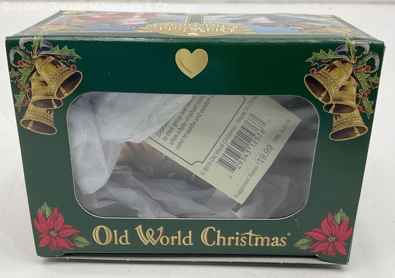 Old World Christmas - Baby Elephant - Glass Tree Ornament IOB