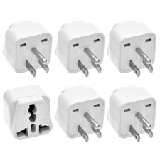 6 Pack Universal Travel Adapter, Europe to US Plug Travel Adapters