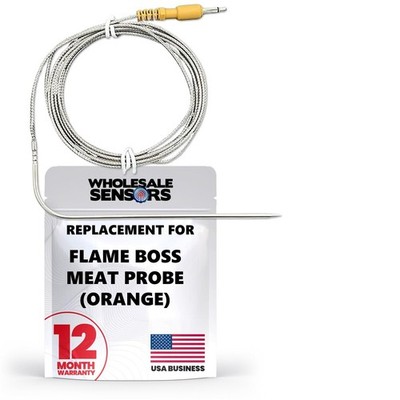 Flame Boss High Temperature Meat Probe with Straight Plug (Orange) 12 Month