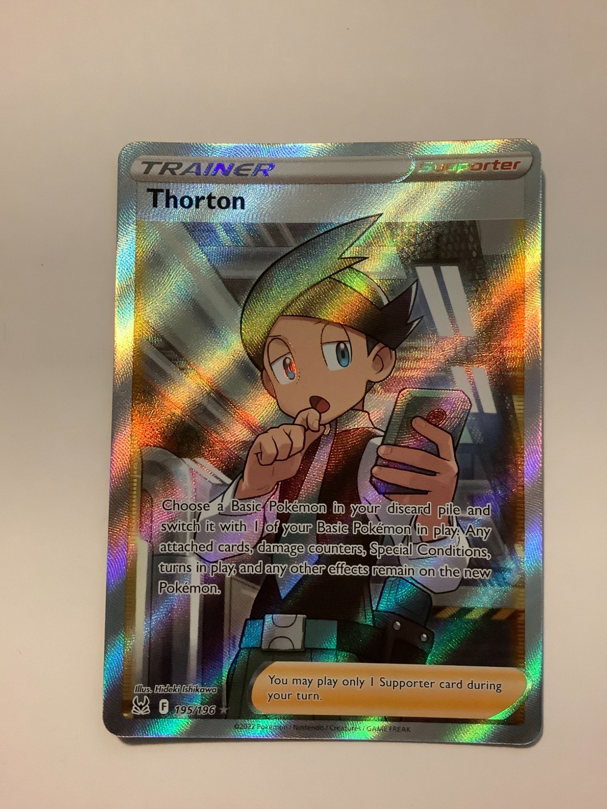 2022 Pokémon Sword & Shield Lost Origin 195/196 Thorton Full Art Trainer M/NM